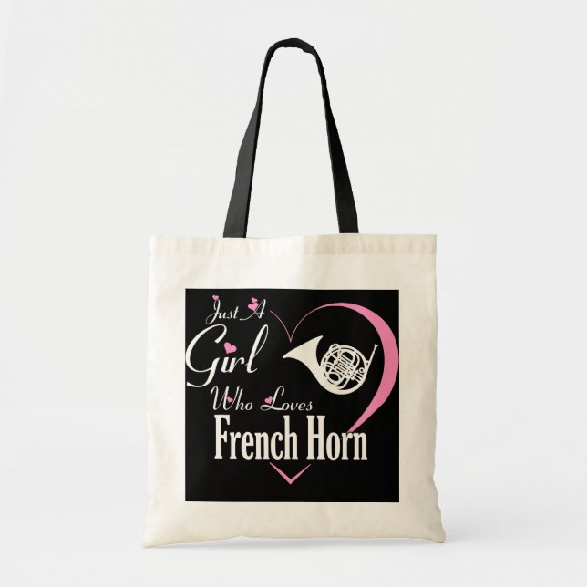 Bolsa Tote Apenas Uma Menina Que Ama Música Francesa Engraçad (Frente)