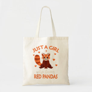 Bolsa Tote Apenas Uma Menina Que Ama Pandas Vermelhas Panda V