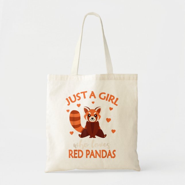 Bolsa Tote Apenas Uma Menina Que Ama Pandas Vermelhas Panda V (Frente)