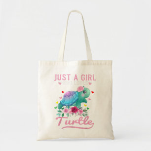 Bolsa Tote Apenas Uma Menina Que Ama Tartarugas Aquarela Ocea