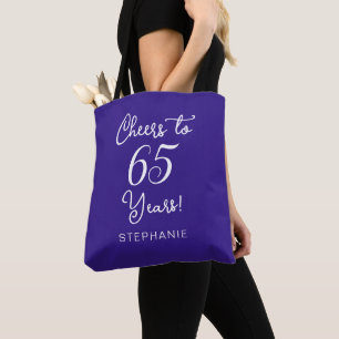 Bolsa Tote Aplausos Roxos pelos 65 Anos Festa de Aniversário