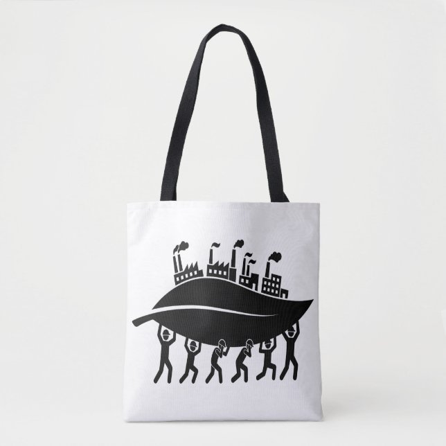 Bolsa Tote Apoiando a indústria verde sustentável e o trabalh (Frente)