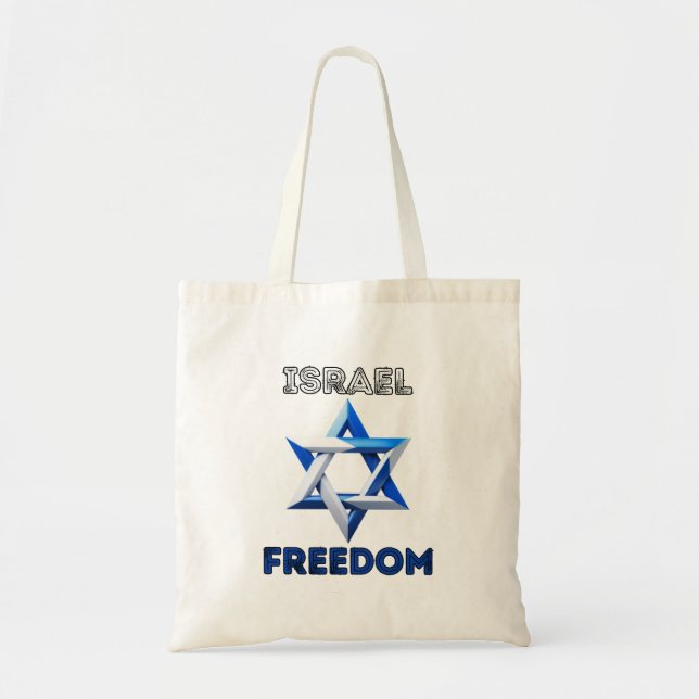Bolsa Tote Apoiar Israel, a liberdade, ficar com israel (Frente)