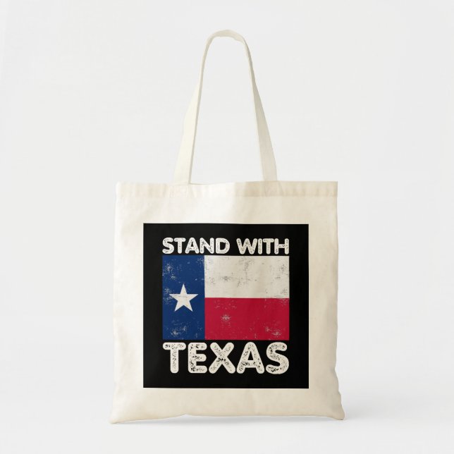 Bolsa Tote Apoie o Texas Eu Fico Com a Bandeira do Texas Texa (Frente)