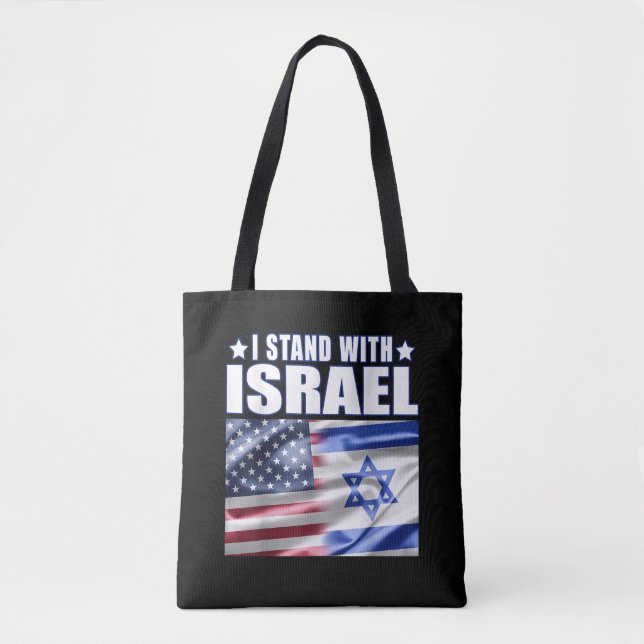 Bolsa Tote Apoio a Israel Eu Fico com Israel  (Frente)