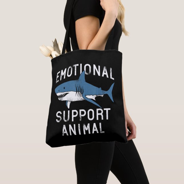 Bolsa Tote Apoio Emocional A Animais Engraçados Com Tubarão E (Close Up)