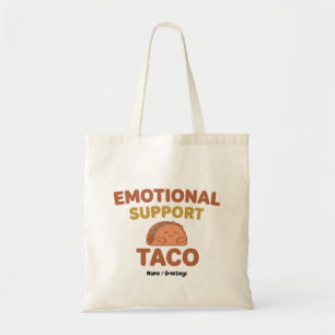 Bolsa Tote Apoio Emocional Taco Divertido Retro Kawaii Confor