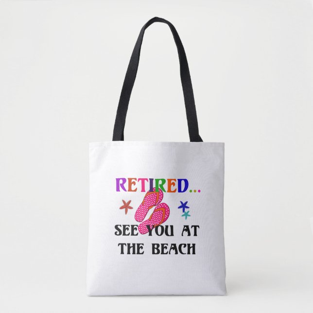 Bolsa Tote Aposentado... Vejo-te na praia (Frente)