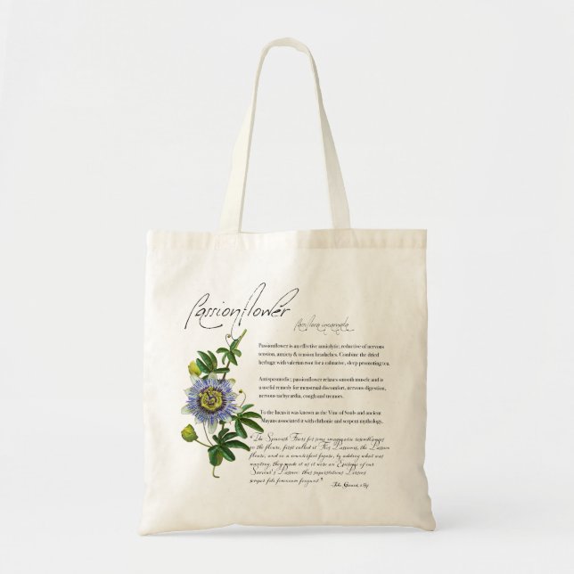 Bolsa Tote Apothecary Herbal: Passionflower | Saco Flor (Frente)