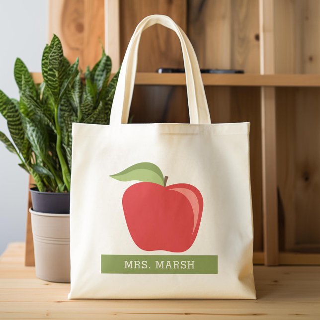 Bolsa Tote Apple de Professora Personalizada com Apple Modern (Custom Tote Bag)