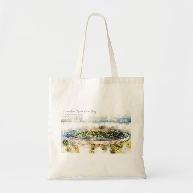 Bolsa Tote Apple Park Aquarell (Frente)