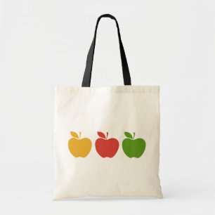 Bolsa Tote Apple verde vermelho amarelo