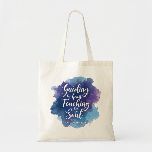 Bolsa Tote Apreciação de Professores de Aquarela Personalizad (Frente)
