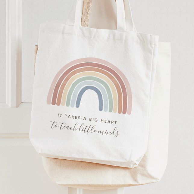 Bolsa Tote Apreciação do Professor Arco-Íris de Aquarela (Criador carregado)