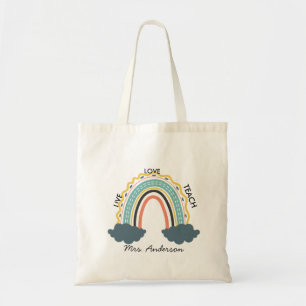 Bolsa Tote Apreciação do Professor Arco-Íris de Ensino ao Viv