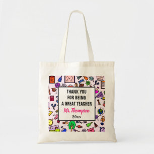 Bolsa Tote Apreciação do Professor de Escola Obrigado
