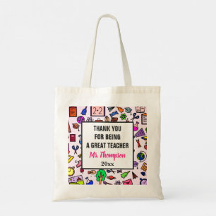 Bolsa Tote Apreciação Do Professor De Escola Obrigado Tote