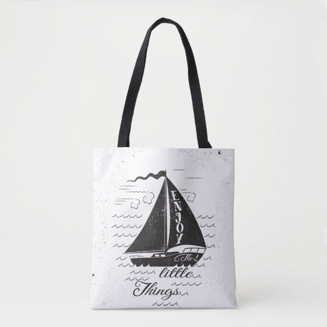 Bolsa Tote Aprecie o poster pequeno das coisas (Frente)