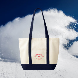 Bolsa Tote Après Ski Club Winter Red Ski Resort Crest Marinho