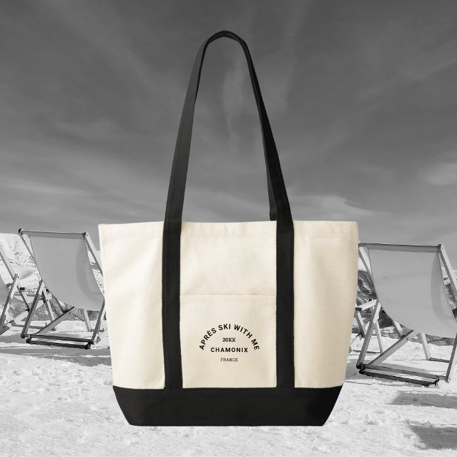Bolsa Tote Après Ski Com Mim, Pão Negra De Esqui De Inverno (Criador carregado)
