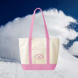 Bolsa Tote Après Ski Comigo, Quente Pink Ski Crest