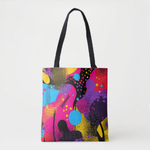 Bolsa Tote Apresentação de cor abstrato no estilo de quadrinh