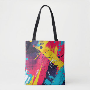Bolsa Tote Apresentação de cor abstrato no estilo de quadrinh