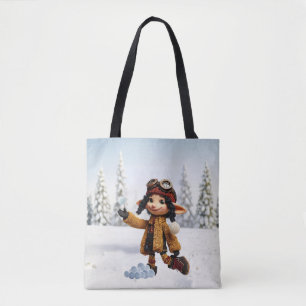 Bolsa Tote Aproveitando um Dia de Neve