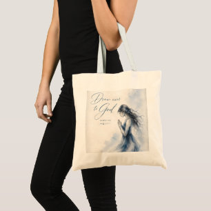 Bolsa Tote Aproxime-se de Deus Tiago 4:8 Aquarela Cristã