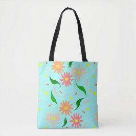 Bolsa Tote aqua de margarida
