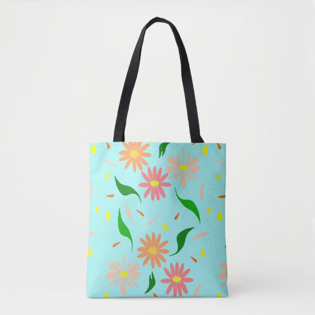 Bolsa Tote aqua de margarida (Frente)