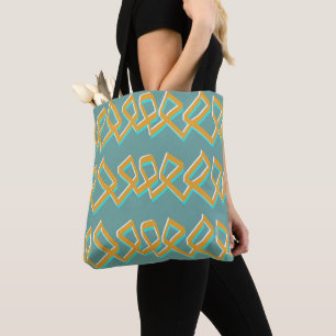 Bolsa Tote Aqua e Dourada