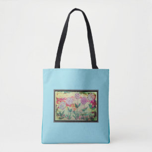 Bolsa Tote Aqua Floral