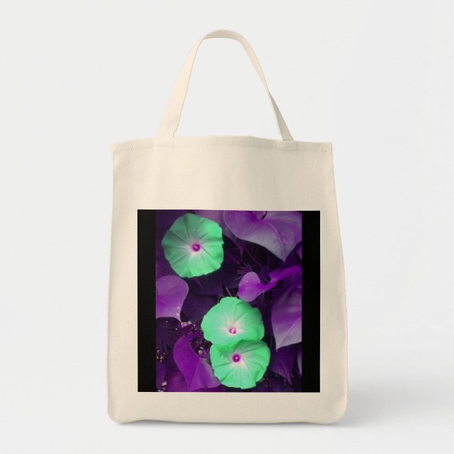 Bolsa Tote Aqua N Violet Morning Glories Bag (Frente)