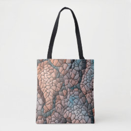 Bolsa Tote Aqua peach and black quilt pattern