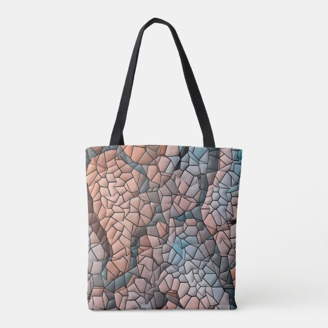 Bolsa Tote Aqua peach and black quilt pattern (Verso)