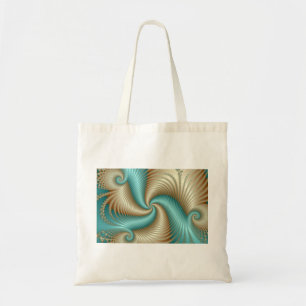 Bolsa Tote Aqua Satin - Fractal