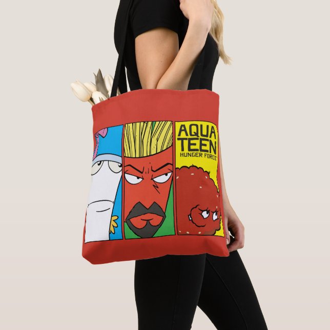 Bolsa Tote Aqua Teen Hunger Force Character Panel Graphic (Close Up)