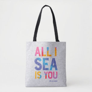 Bolsa Tote Aquaman "All I Sea Is You" Colorida Paisley