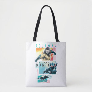 Bolsa Tote Aquaman Aquaman modernista & gráfico preto do
