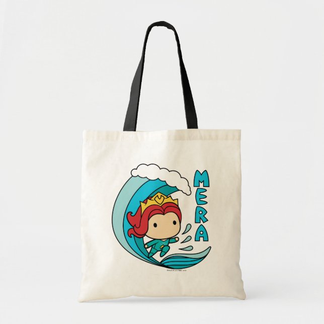 Bolsa Tote Aquaman | Chibi Mera Riding Wave Graphic (Frente)