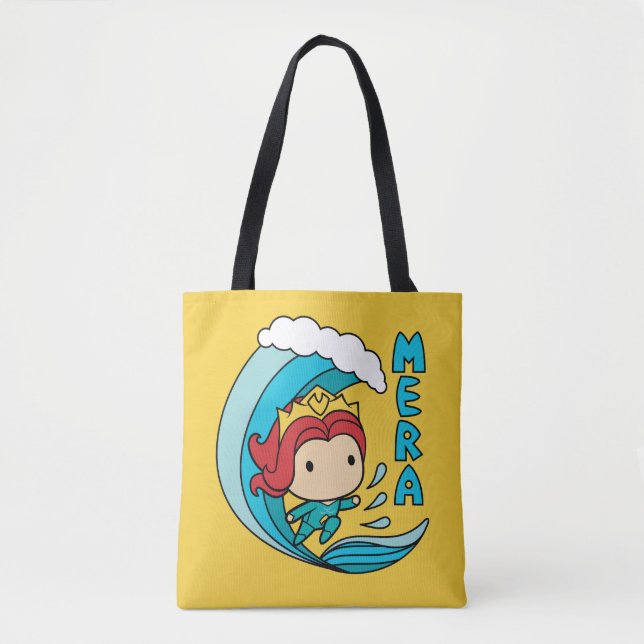 Bolsa Tote Aquaman | Chibi Mera Riding Wave Graphic (Frente)