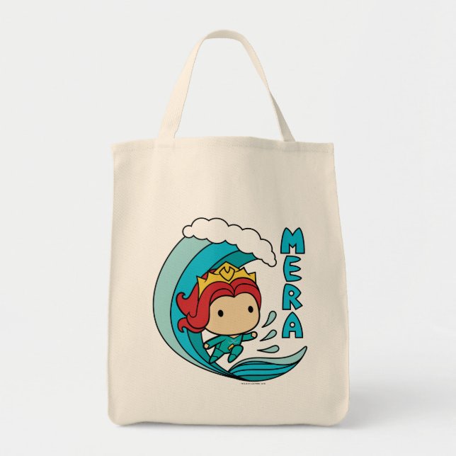 Bolsa Tote Aquaman | Chibi Mera Riding Wave Graphic (Frente)