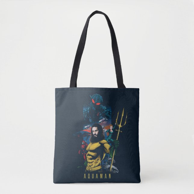 Bolsa Tote Aquaman | Orin, Mera, and Black Manta Graphic (Frente)