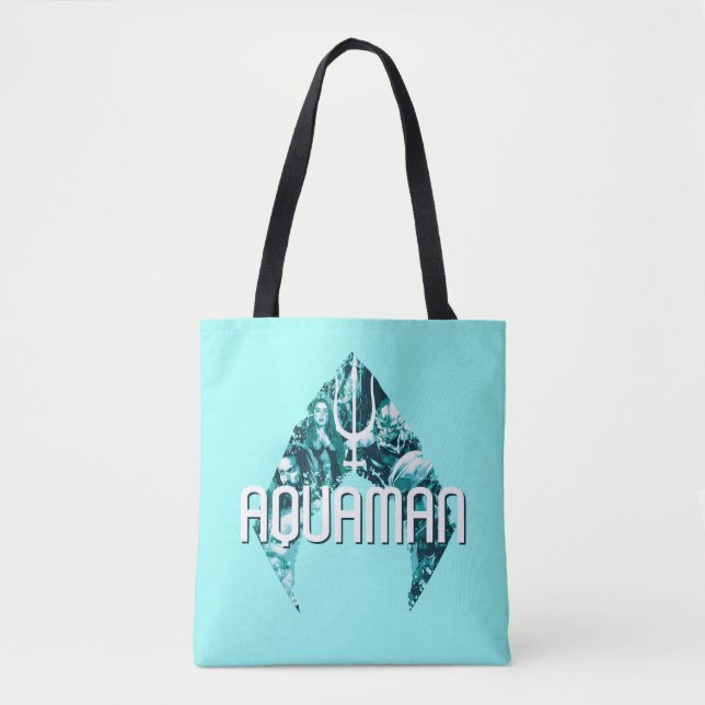 Bolsa Tote Aquaman | Orin, Mera, Orm & Black Manta, Símbolo (Frente)