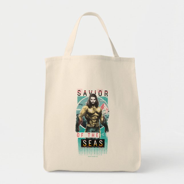 Bolsa Tote Aquaman | "Salvador Dos Mares" — Gráfico Modernist (Frente)