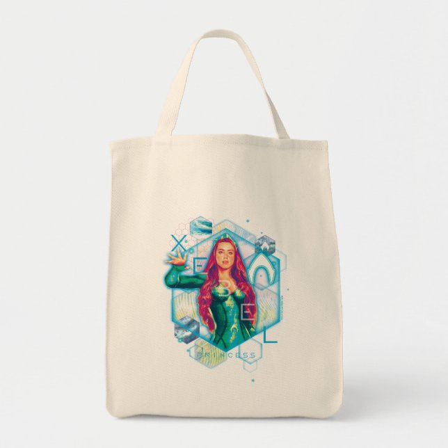 Bolsa Tote Aquaman | Xebel Princess Mera Hexagonal Graphic (Frente)