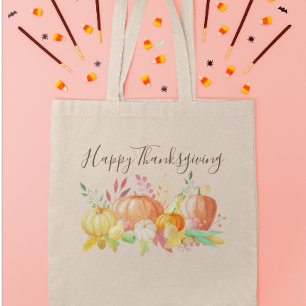Bolsa Tote Aquarela Abóbora Patch Frutas Bonitas da Abóbora O