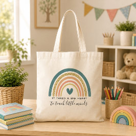 Bolsa Tote Aquarela Arco-íris Agradecimento aos Professores