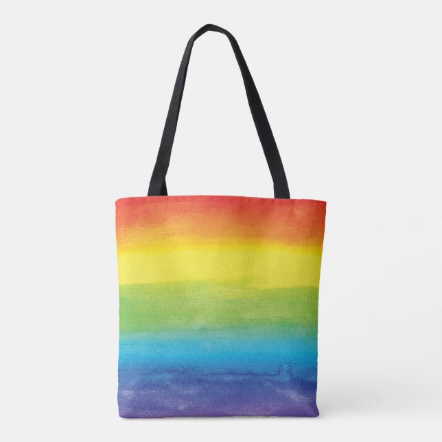 Bolsa Tote Aquarela Arco-Íris Brito Brilhante Vibrante (Verso)